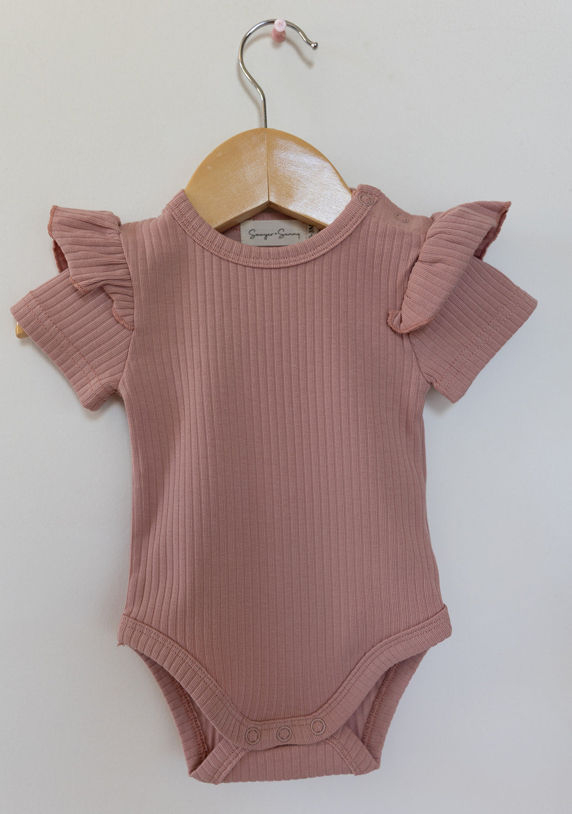 Sawyer + Sunny - Organic Cotton Flutter Bodysuit (Vintage Pink)