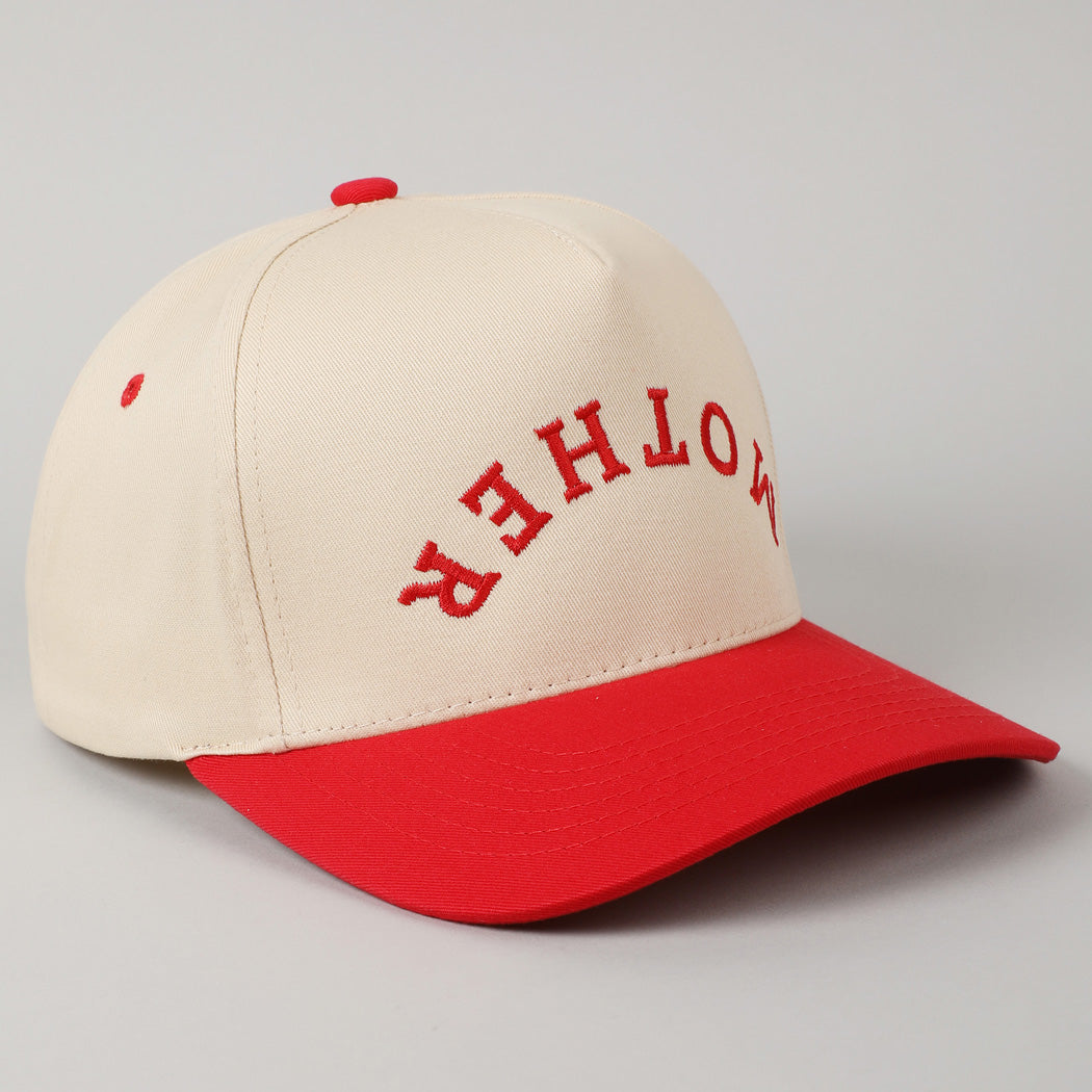 Mother Upside Down Lettering - Hat (Red)