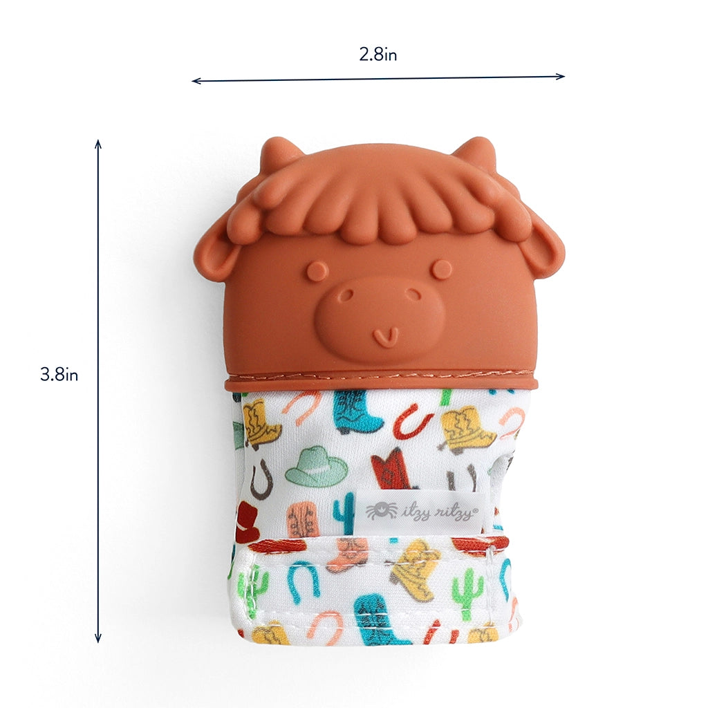 Itzy Ritzy - Silicone Teething Mitt (Highland Cow)