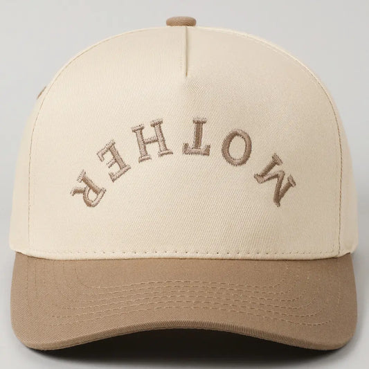 Mother Upside Down Lettering - Hat (Beige)