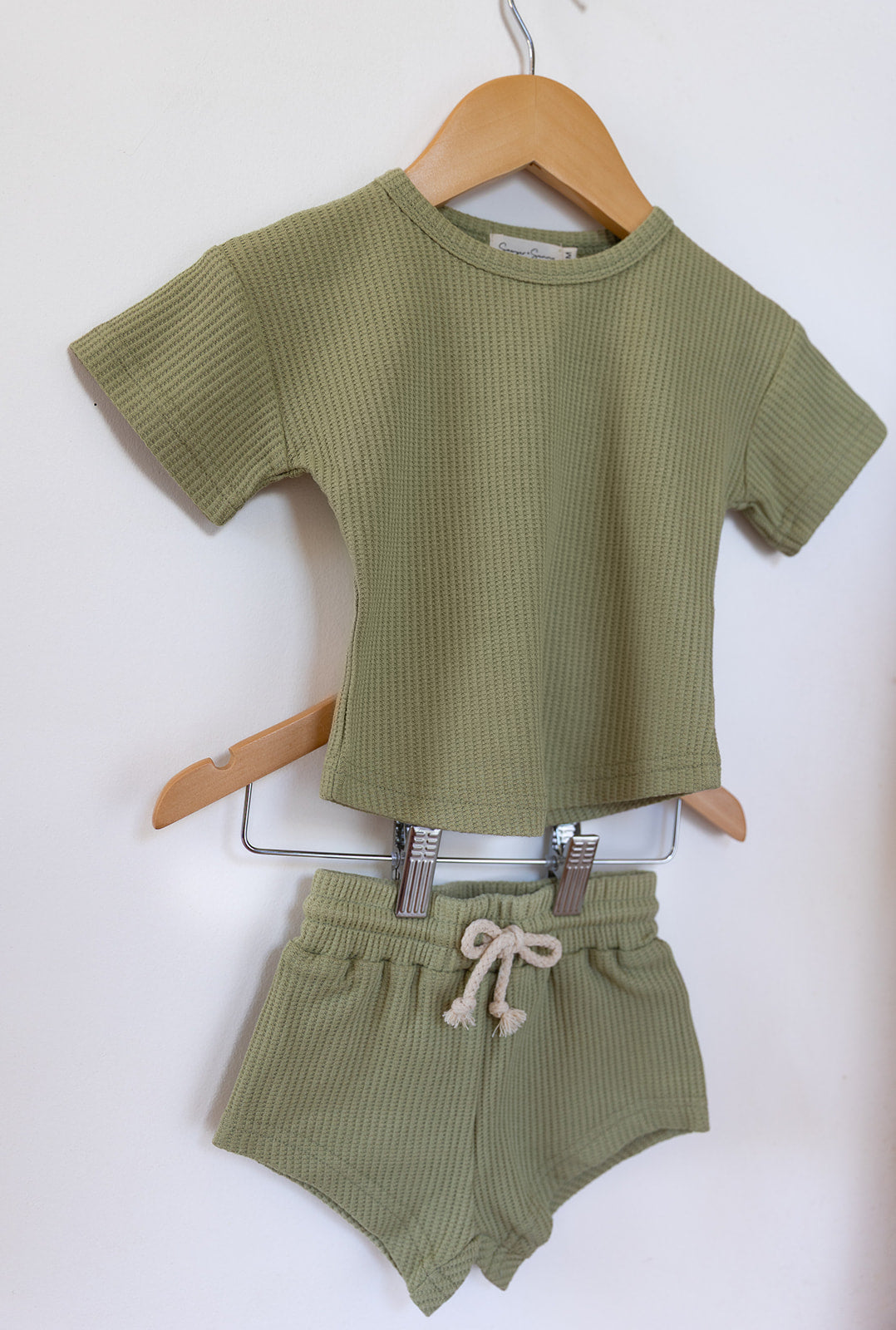 Sawyer + Sunny - Waffle Short Set (Dewdrop Green)