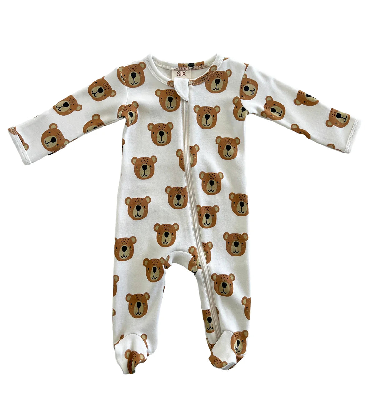 Siix Collection - Organic Zip Footie (Baby Bear)