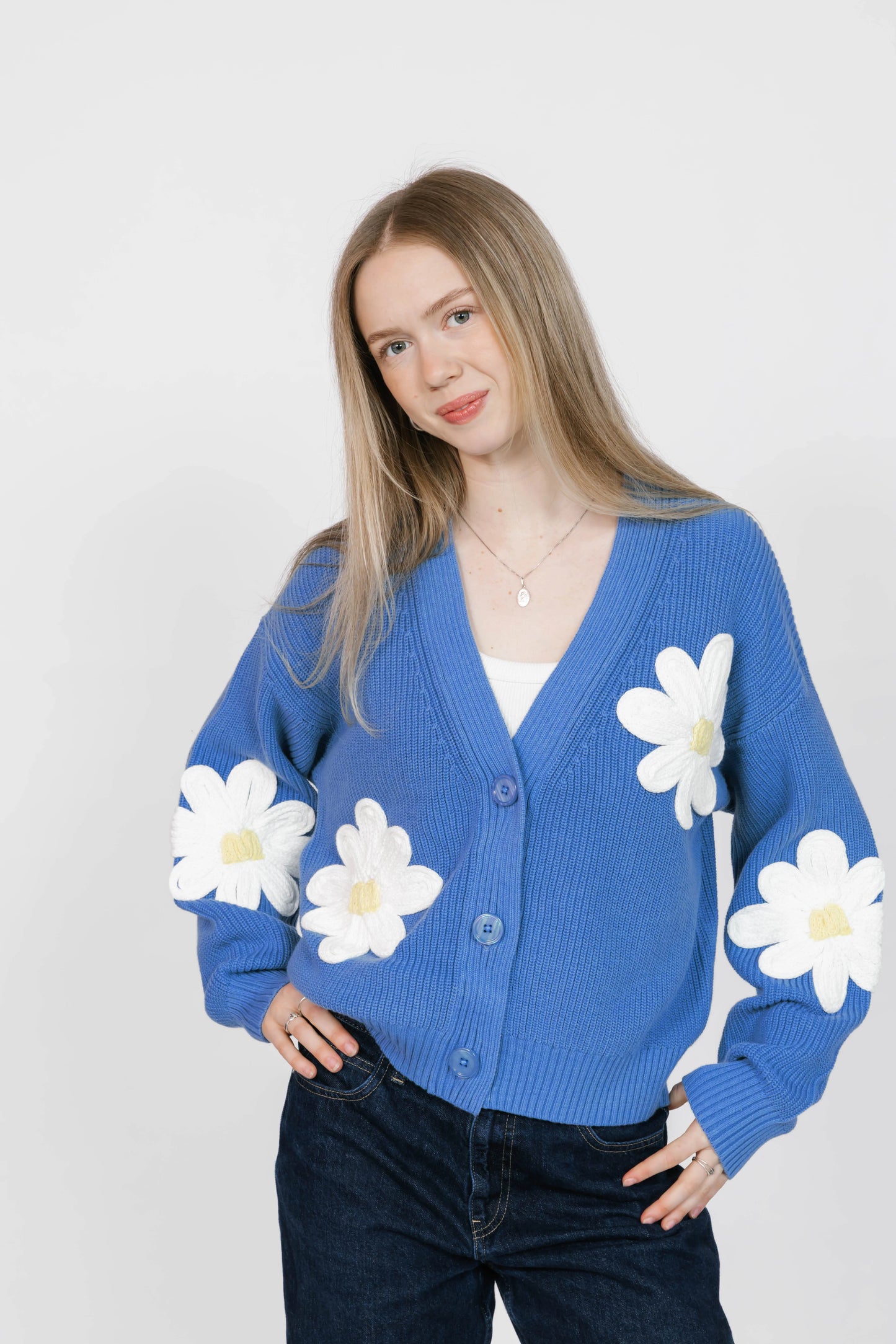 Smash + Tess - Nora Daisy Cardigan (Blue/Ivory)