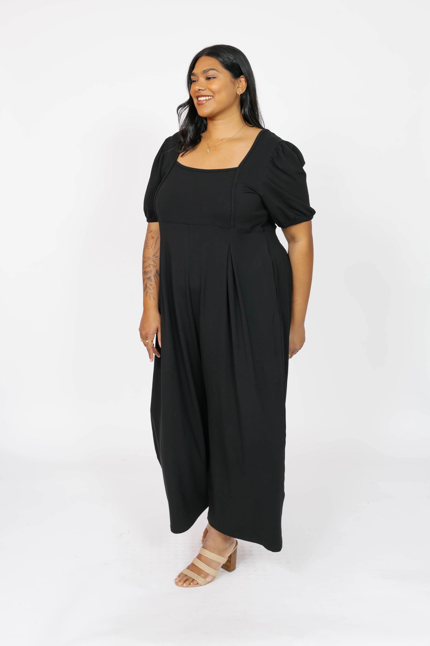 Smash + Tess - Patricia Cropped Romper (Midnight Black)