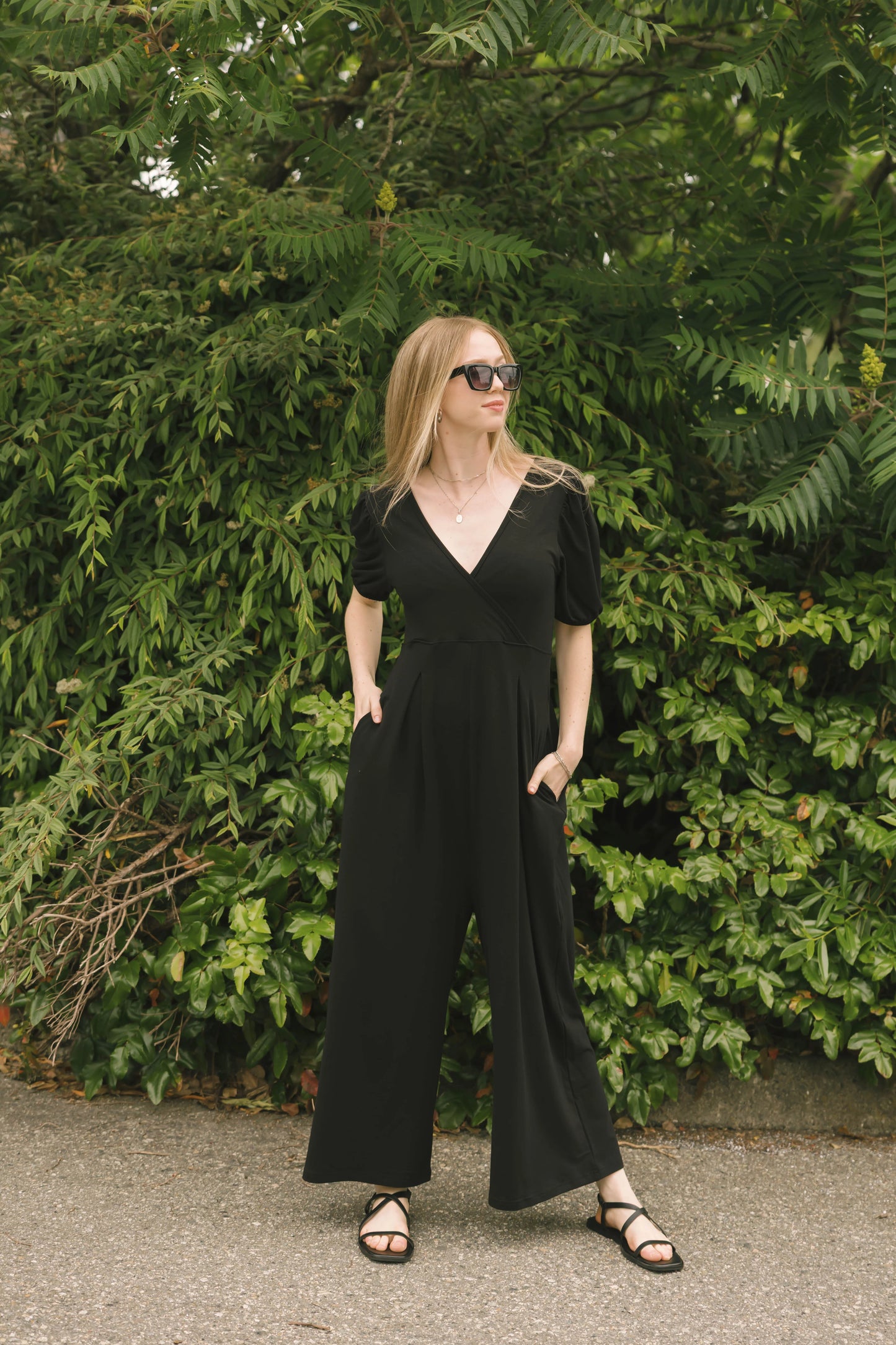 Smash + Tess - Patricia Cropped Romper (Midnight Black)