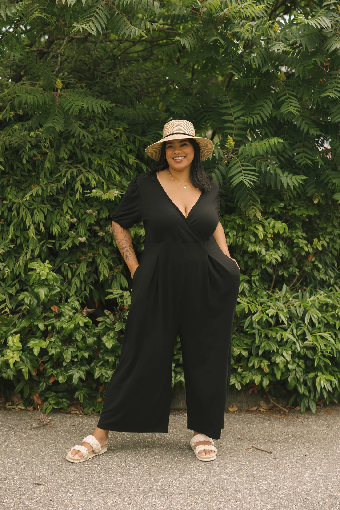 Smash + Tess - Patricia Cropped Romper (Midnight Black)