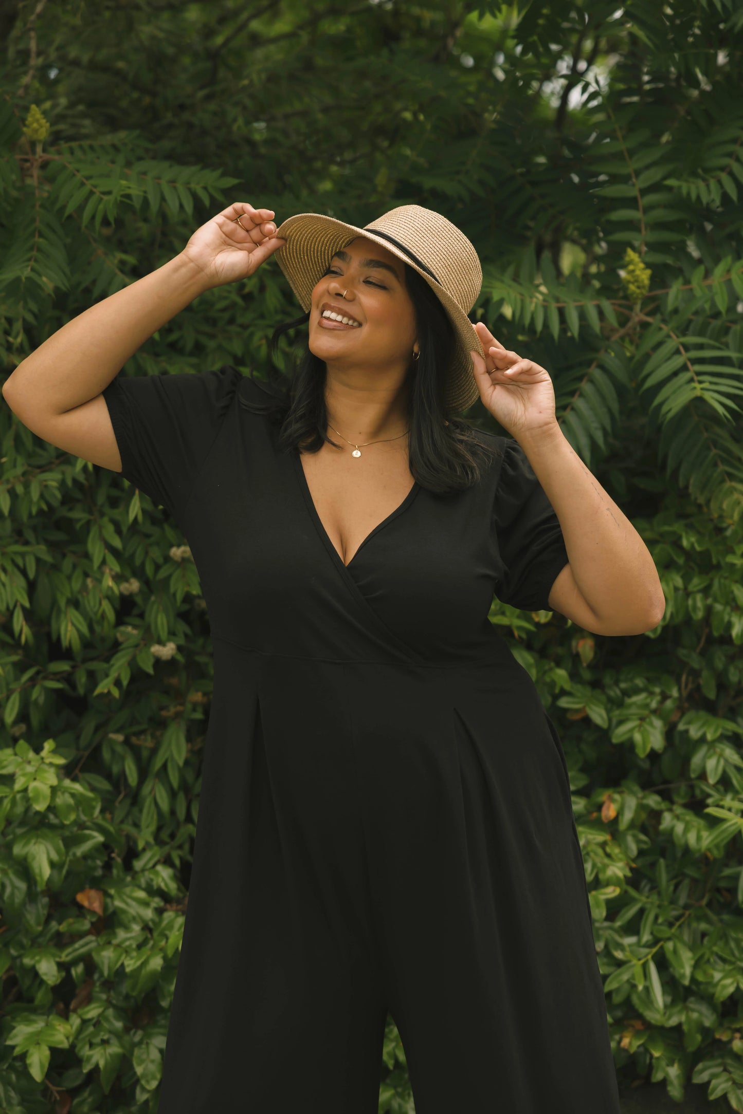 Smash + Tess - Patricia Cropped Romper (Midnight Black)