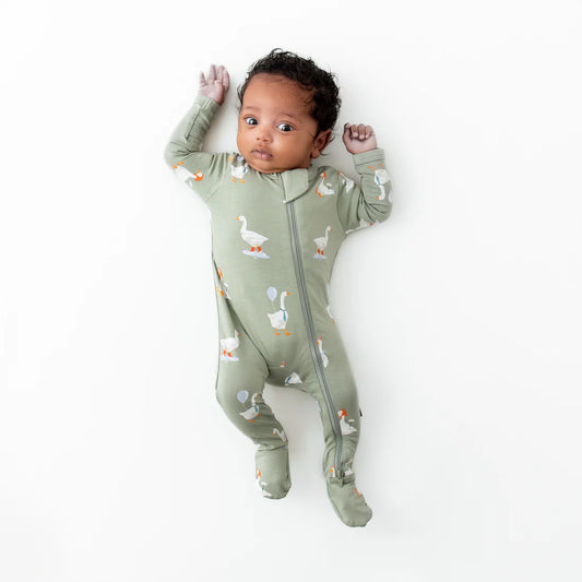 Kyte Baby - Bamboo Zippered Footie (Silly Goose)