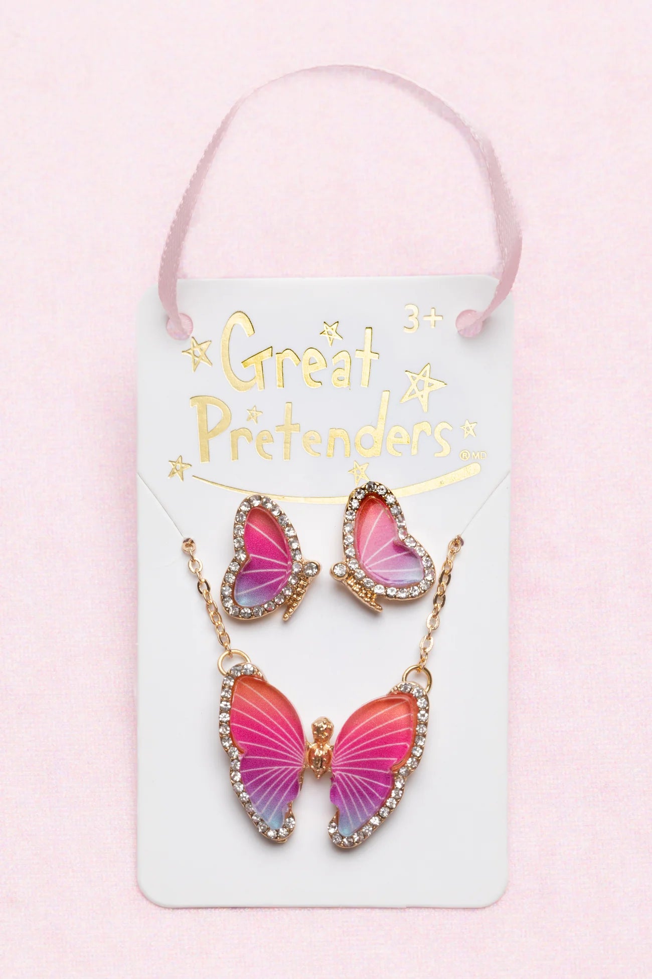 Boutique Butterfly Necklace + Studded Earring Set