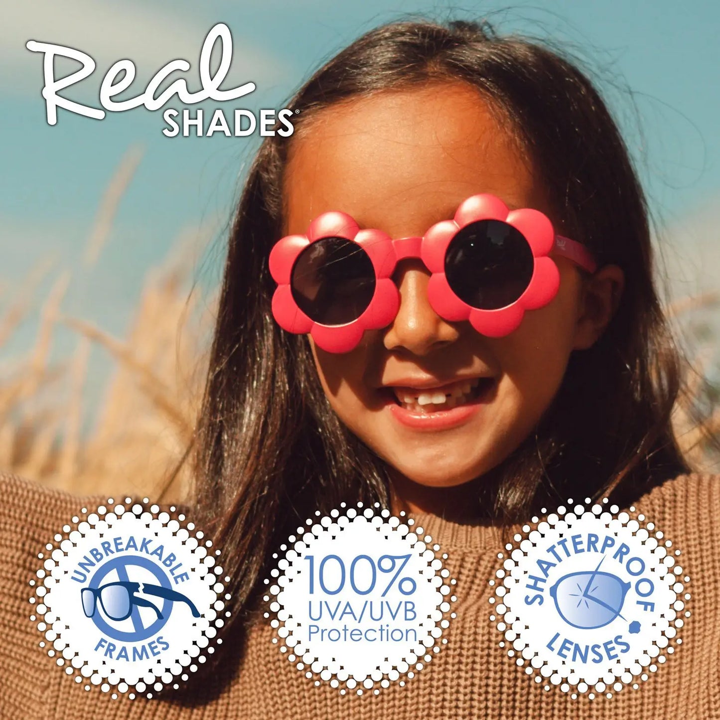 Real Shades Unbreakable UV Sunglasses (for Toddlers 2years+) - Bloom