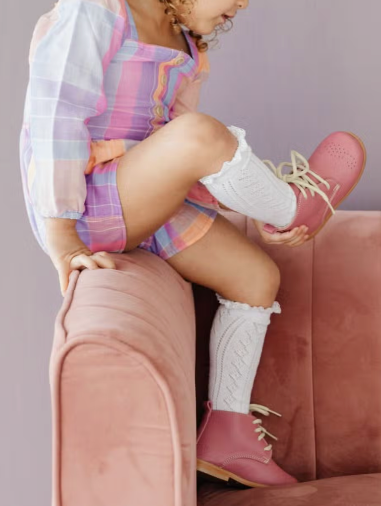 White Fancy Lace Top Knee High Socks