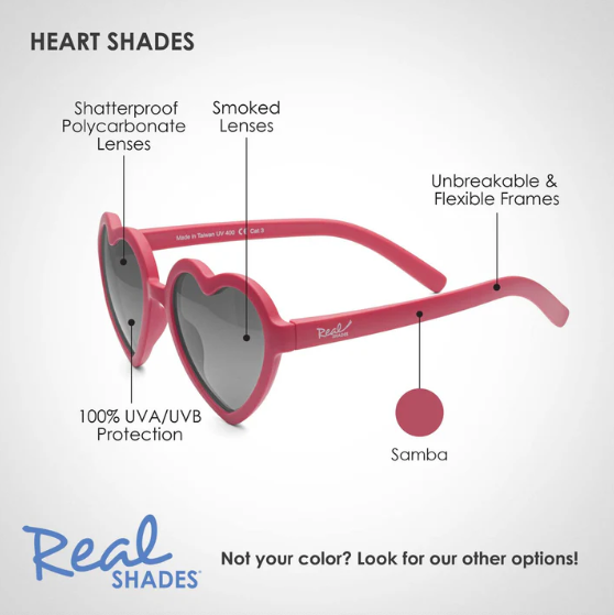 Real Shades Unbreakable UV Sunglasses (for Kids 4-6years) - Heart