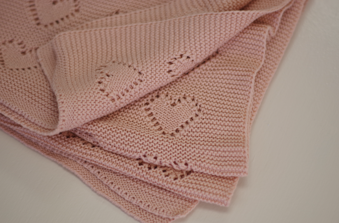 Sawyer + Sunny - Organic Cotton Knit Baby Blanket (Pink)