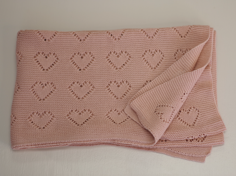 Sawyer + Sunny - Organic Cotton Knit Baby Blanket (Pink)