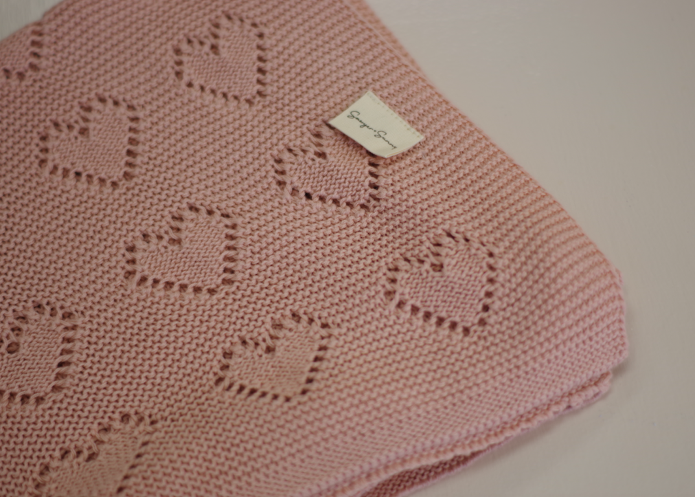 Sawyer + Sunny - Organic Cotton Knit Baby Blanket (Pink)