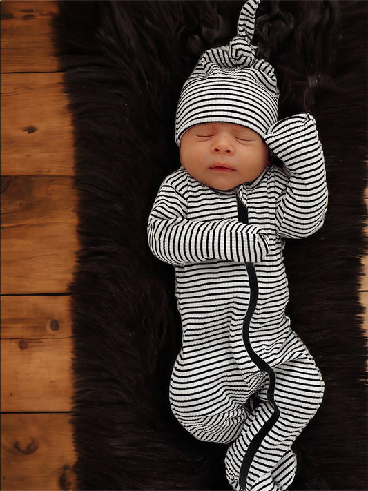 Siix Collection - Organic Ribbed Zip Footies (Prints and Solids)
