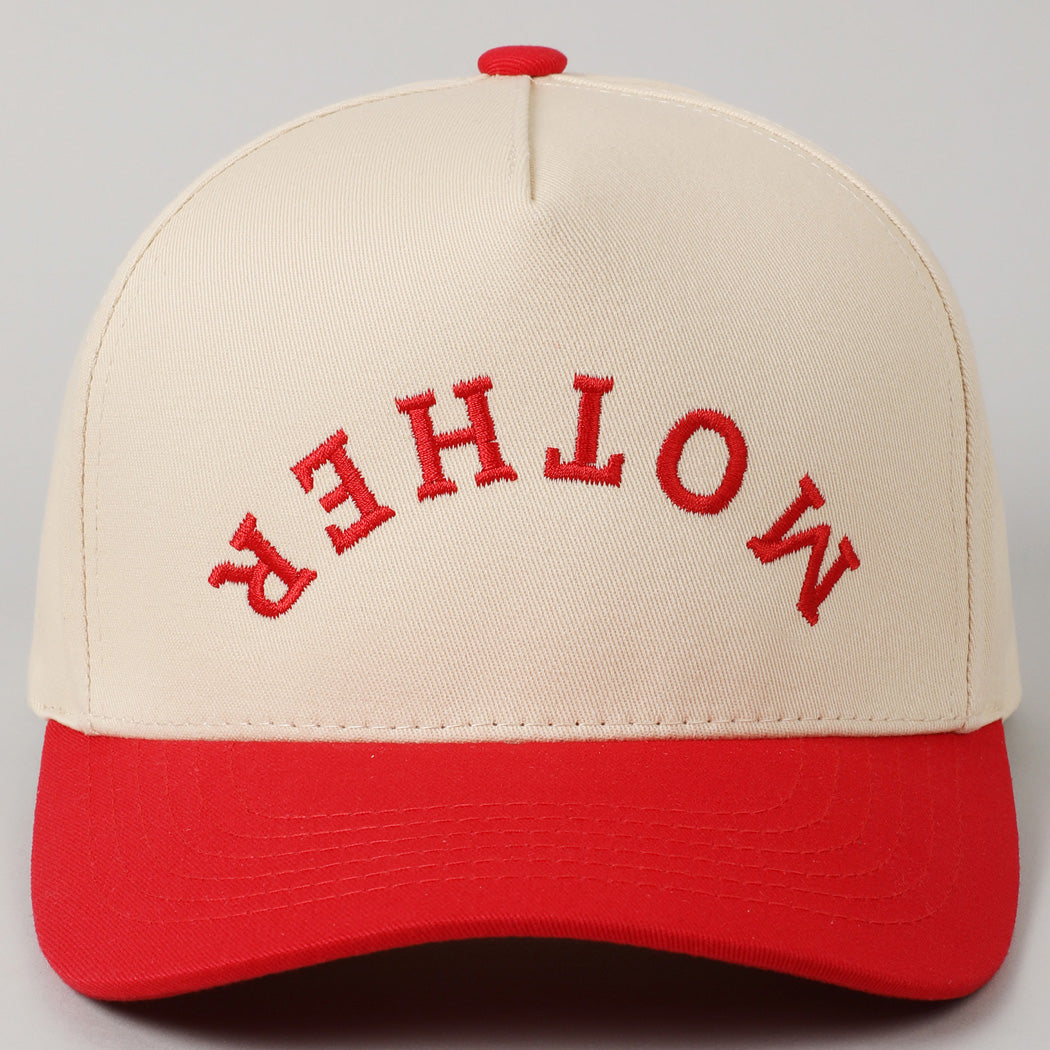 Mother Upside Down Lettering - Hat (Red)