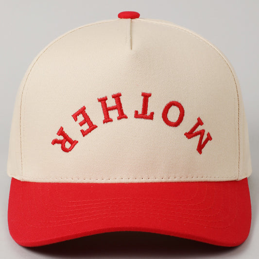 Mother Upside Down Lettering - Hat (Red)