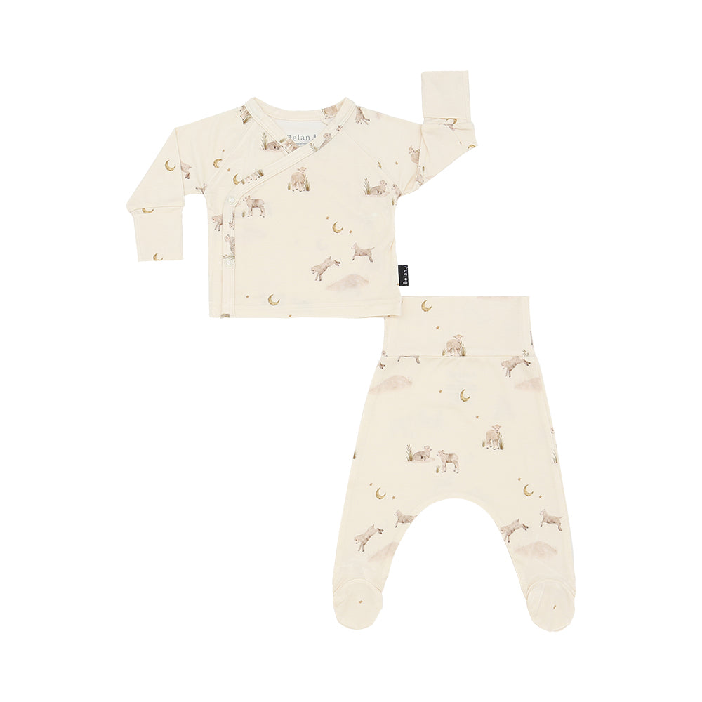 Belan J - Bamboo Take Me Home Kimono Set (Little Lambs)