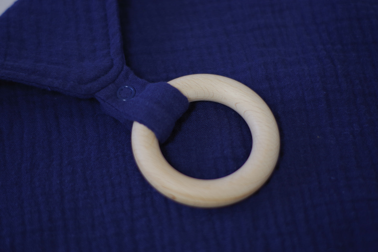 Navy Muslin Security Blanket + Teether