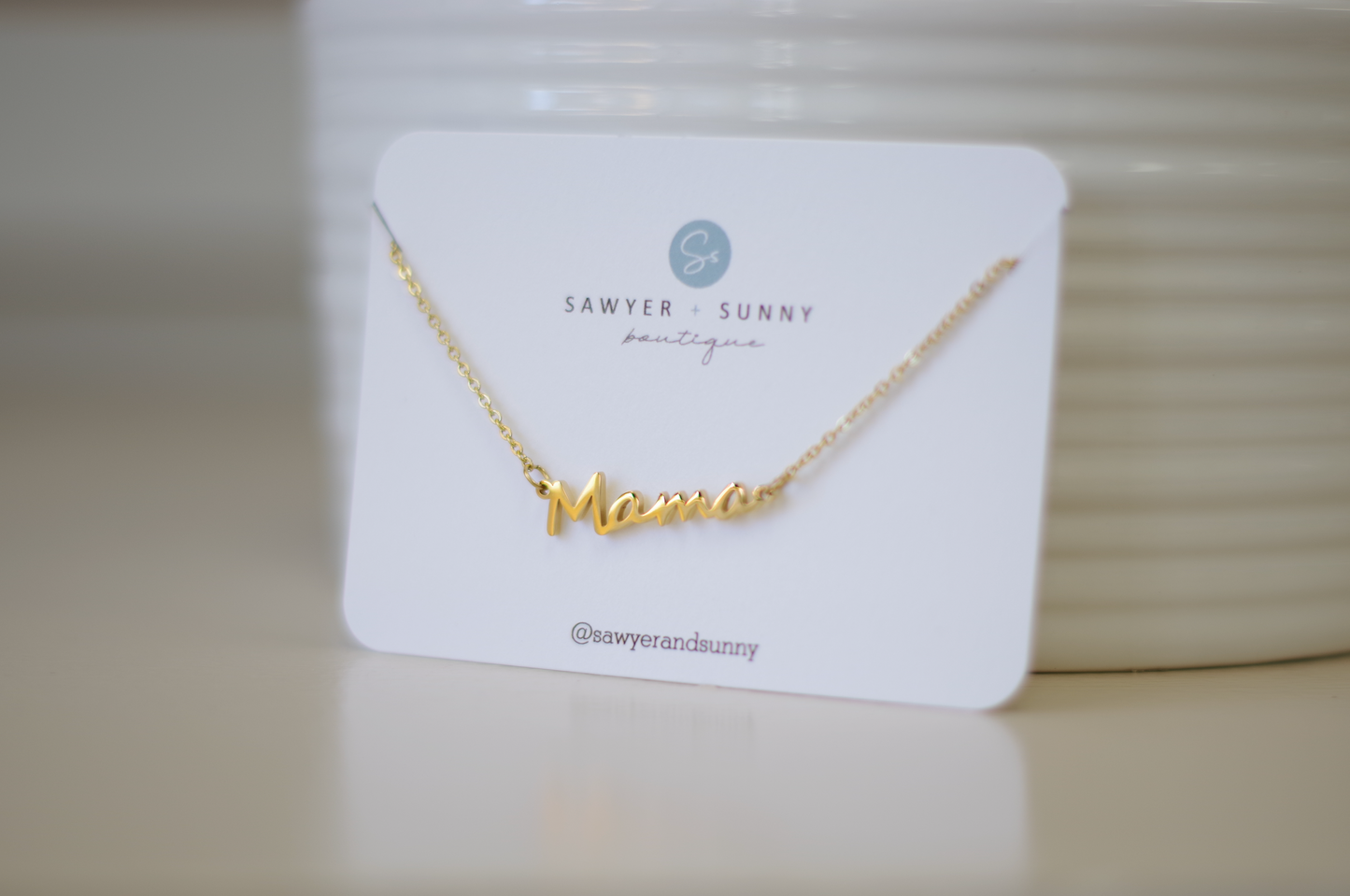 Sawyer + Sunny - Mama Necklace (Gold, Rose Gold or Silver)