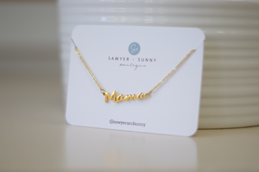 Sawyer + Sunny - Mama Necklace (Gold, Rose Gold or Silver)