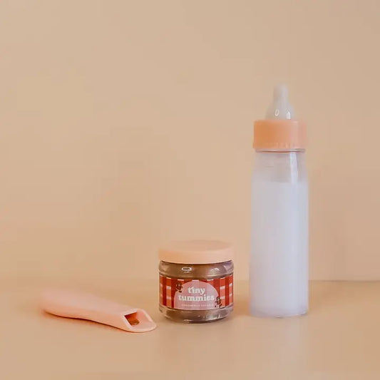 Tiny Harlow - Tiny Tummies Puree and Milk Bottle Set (Gingerbread)