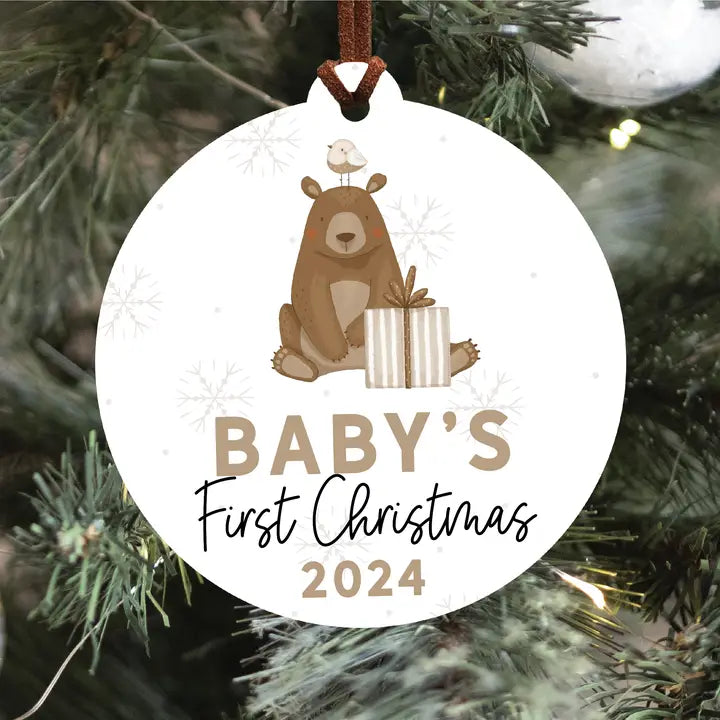 Baby's First Christmas Ornament 2024 - Brown Bear