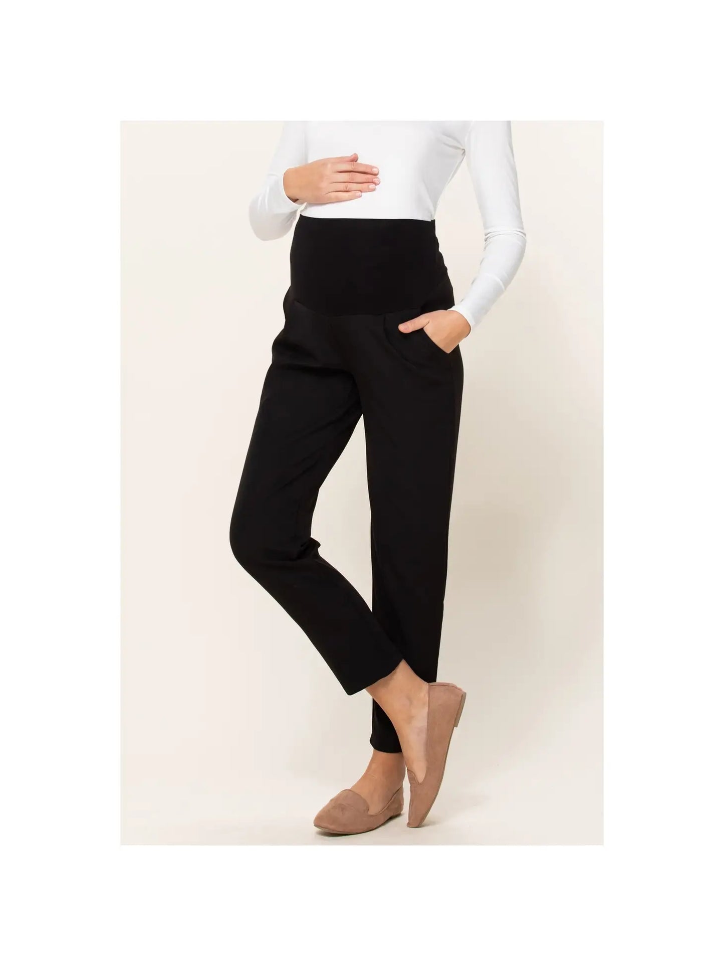 Relaxed Fit Full Panel Maternity Pants (with pockets)