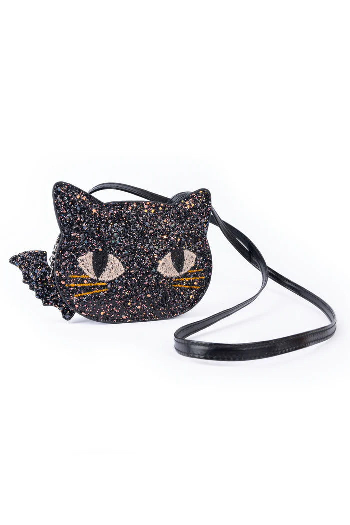 Great Pretenders - Cat's Meow Black Chunky Glitter Purse