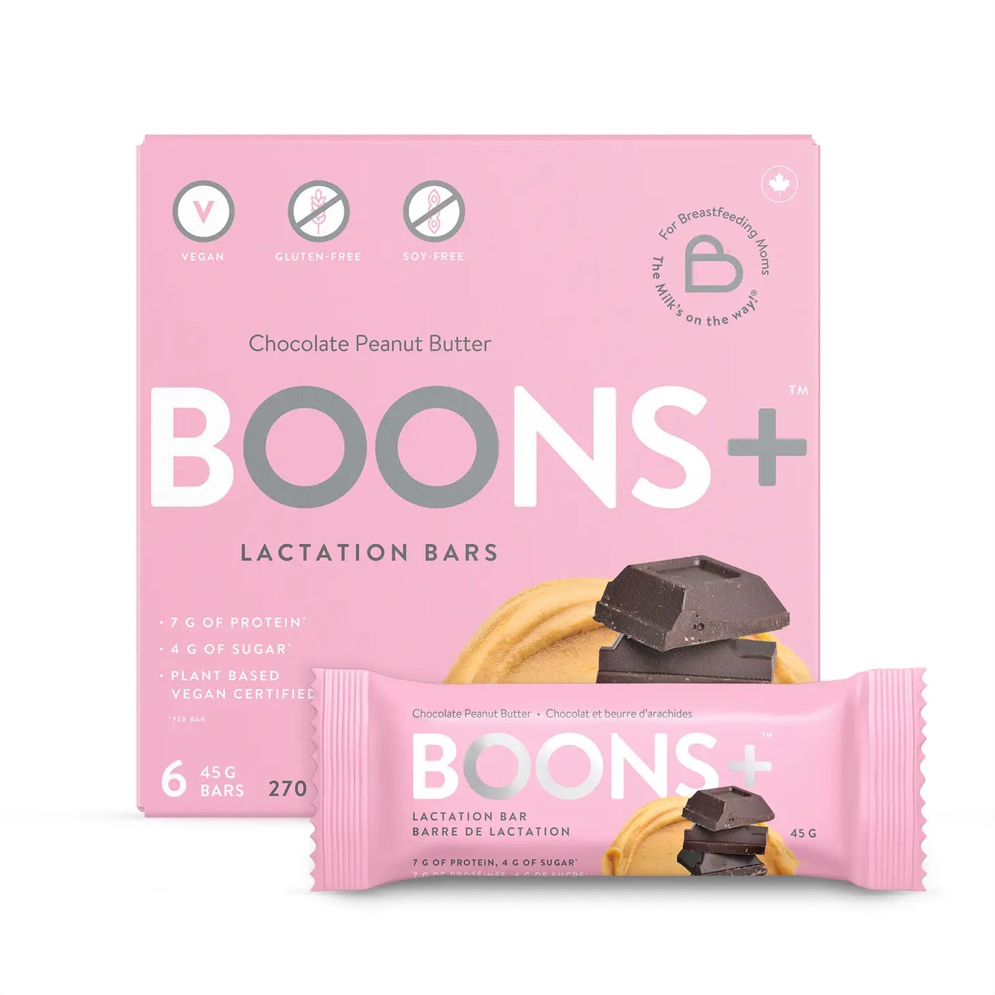 Booby Boons - Protein Lactation Bars (Peanut Butter + Chocolate)