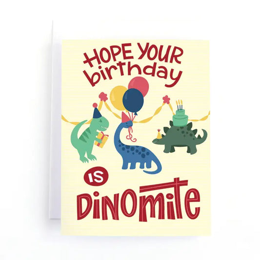 Birthday Card - Dino-mite Children's Dinosaur Birthday Card