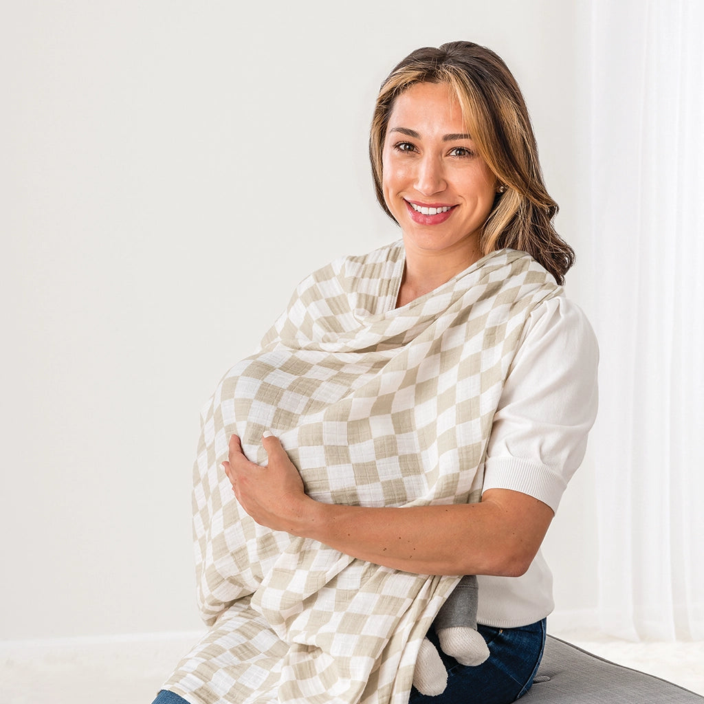 Itzy Ritzy- Breastfeeding Boss - Multipurpose Cover (Toast Checkerboard)