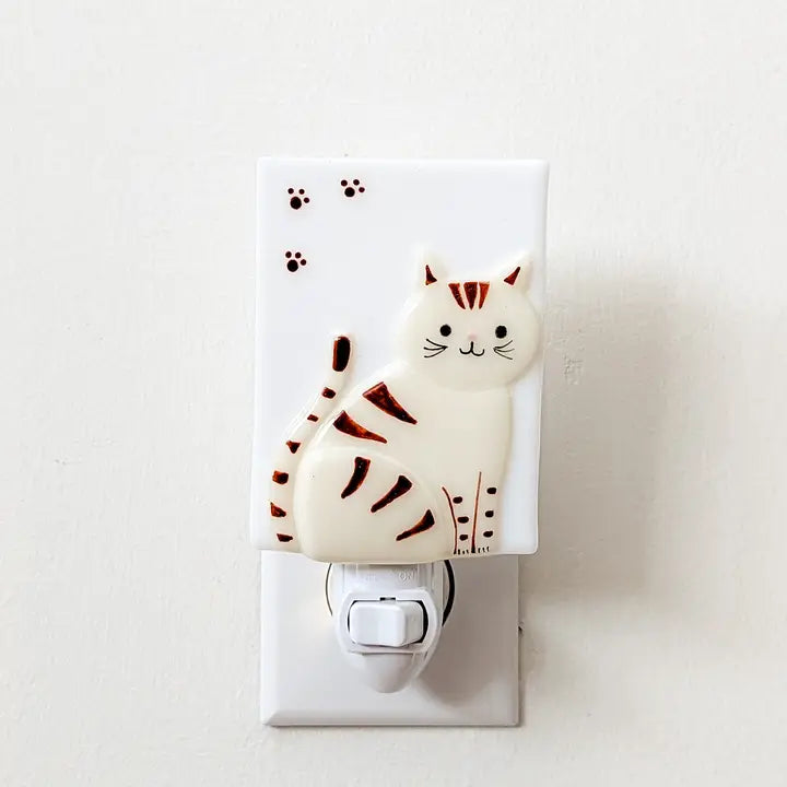 Veille Sur Toi - Glass Night Light (Sammy The Cat)