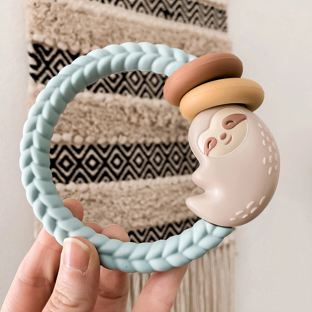 Ritzy Rattle Silicone Teether Rattles (sloth)