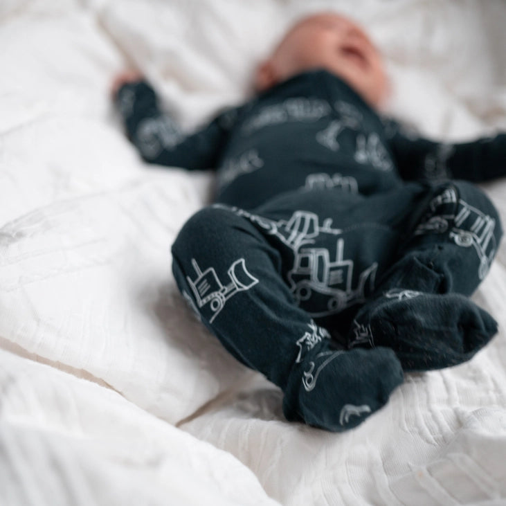 Pip + Phee - Bamboo Footed Sleeper (Navy Diggers)