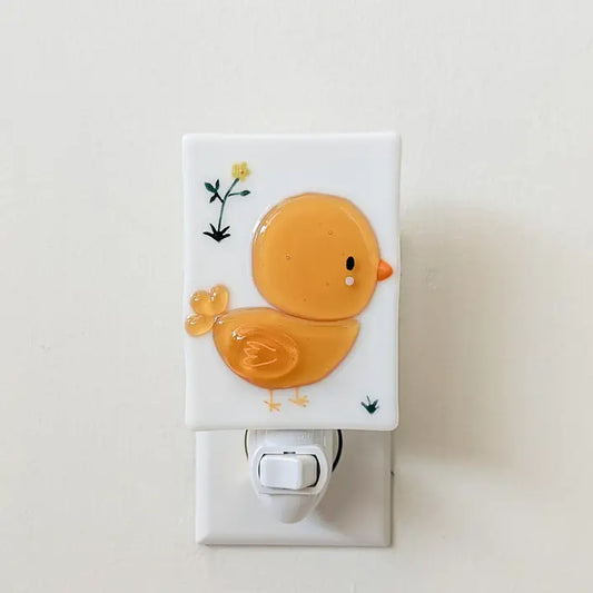 Veille Sur Toi - Glass Night Light (Yellow Duck)