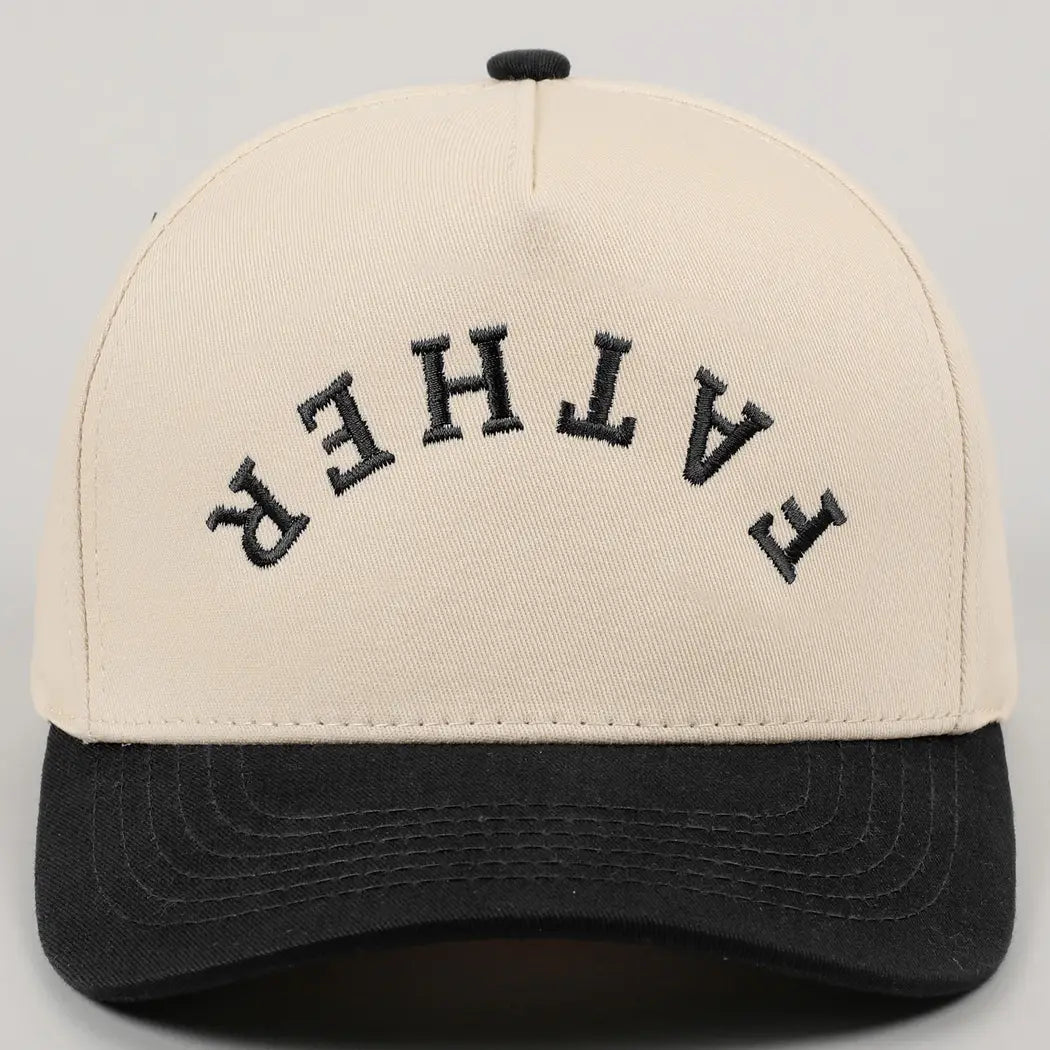 Father Upside Down Lettering - Hat (Black)
