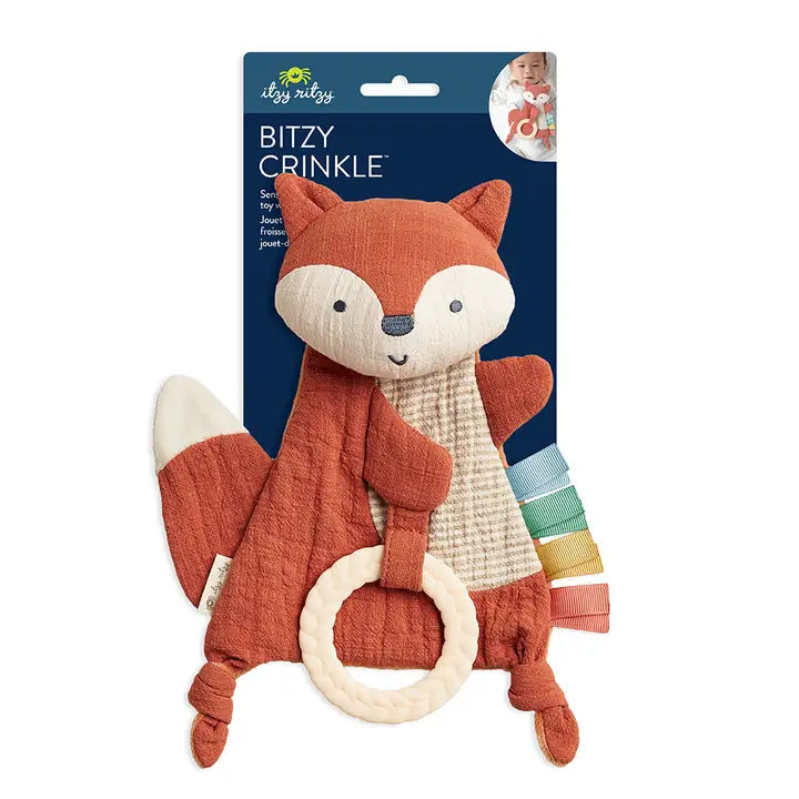 Fox Bitzy Crinkle Sensory Toy with Teether