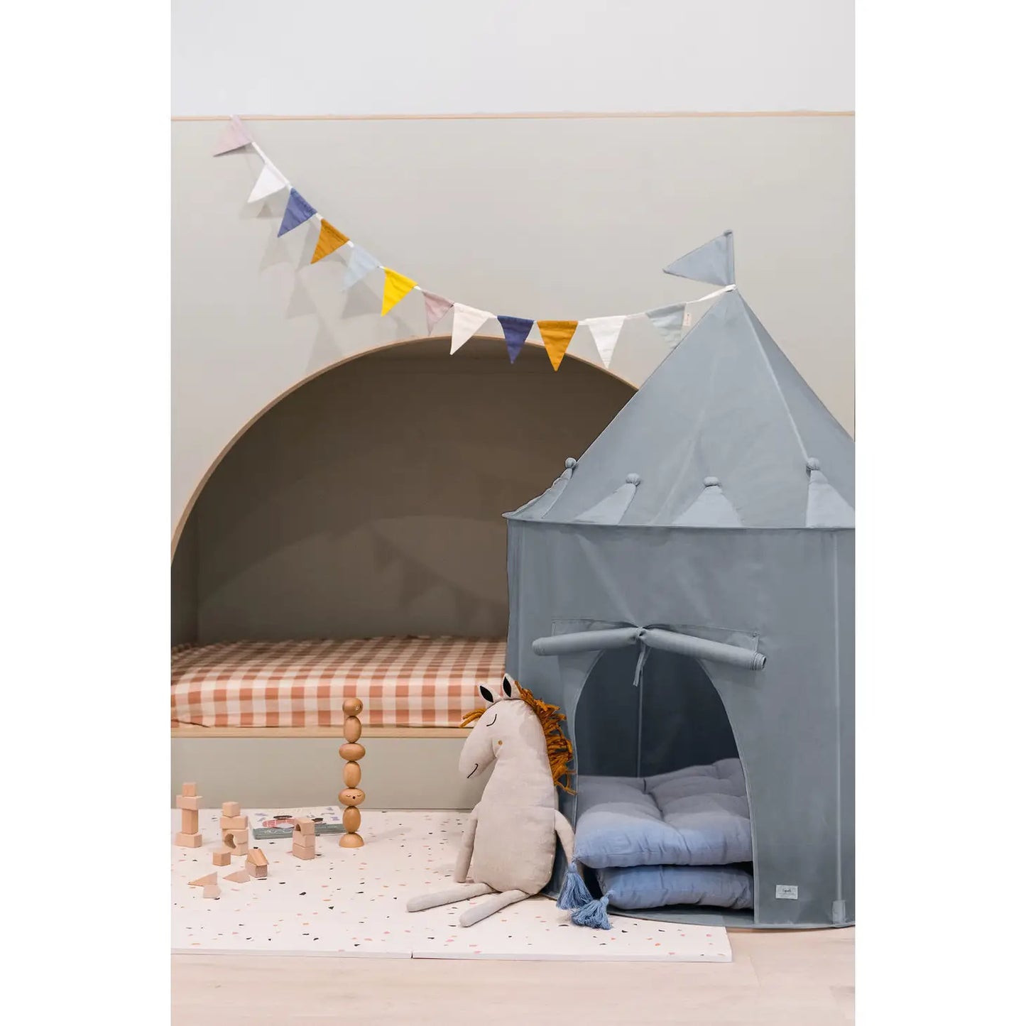 3 Sprouts - Recycled Fabric Play Tent Castle (Blue)