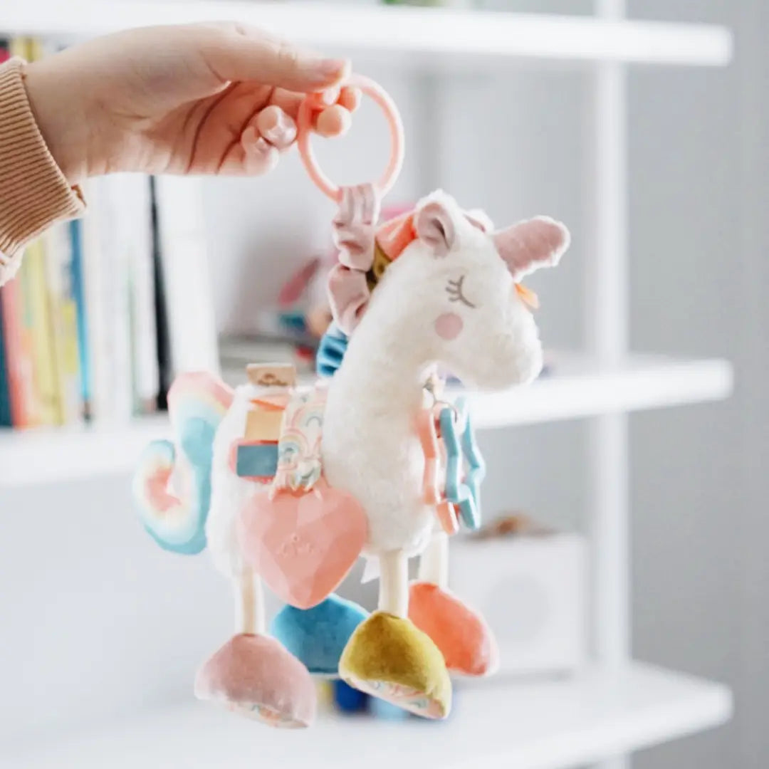 Itzy Friends Link & Love Activity Plush with Teether Toy (Unicorn)