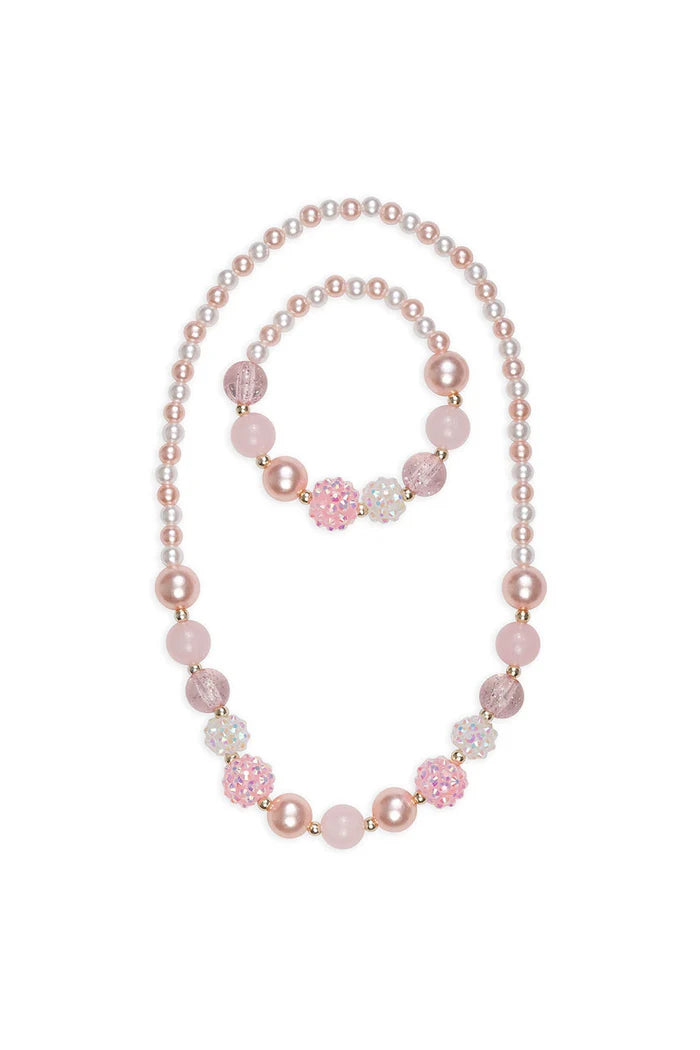 Great Pretenders - Pinky Pearl Necklace and Bracelet Set