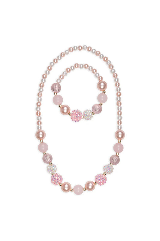 Great Pretenders - Pinky Pearl Necklace and Bracelet Set