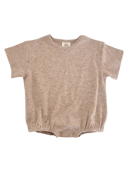 Siix Collection - Organic Cotton Bubble Romper (Tan Speckle)