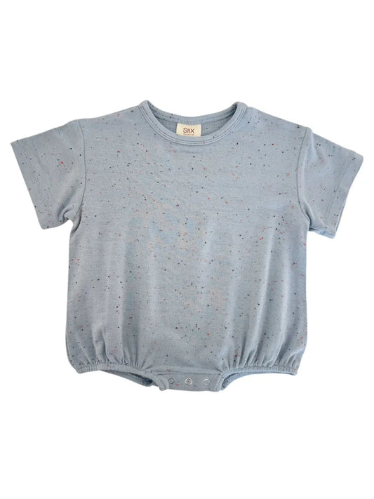 Siix Collection - Organic Cotton Bubble Romper (Glacial Speckle)
