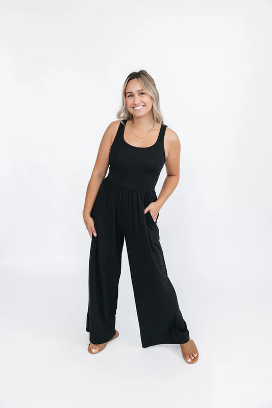 Smash & Tess - Camille Wide Leg Romper (Black)