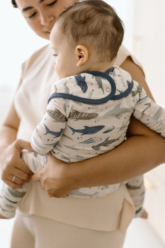 Loulou Lollipop - Muslin 2 Pack Bandana Bib Set (Sharks)