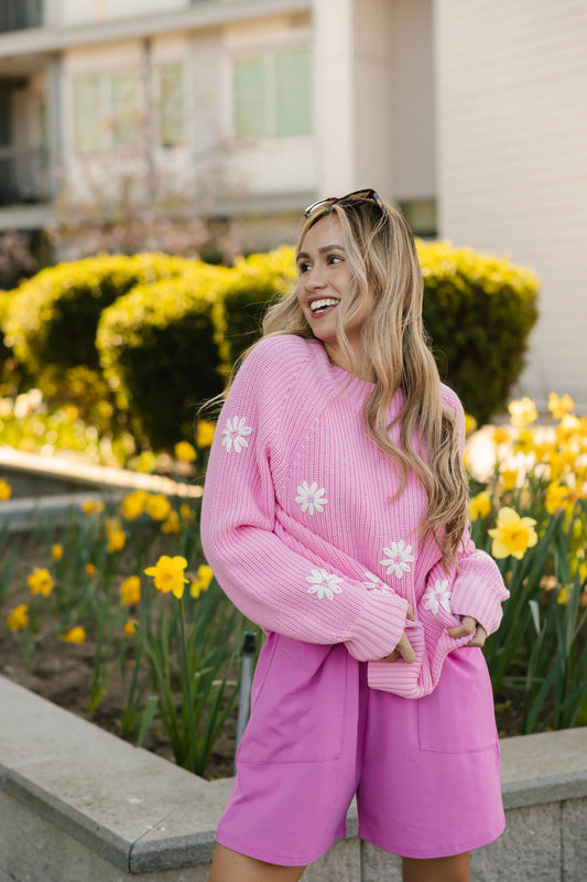 Smash + Tess - Daisy Sweater (Pink/Ivory)