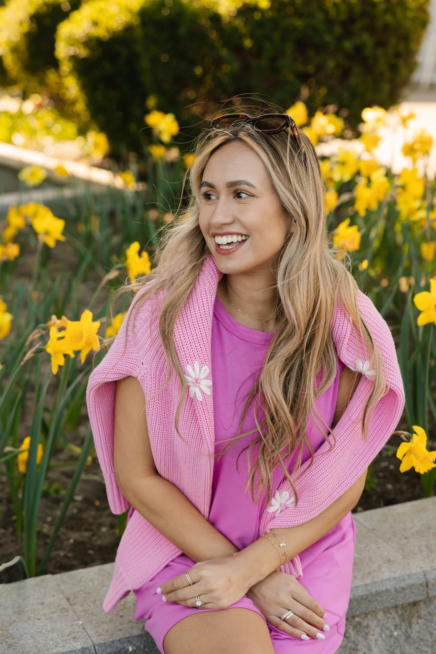 Smash + Tess - Daisy Sweater (Pink/Ivory)