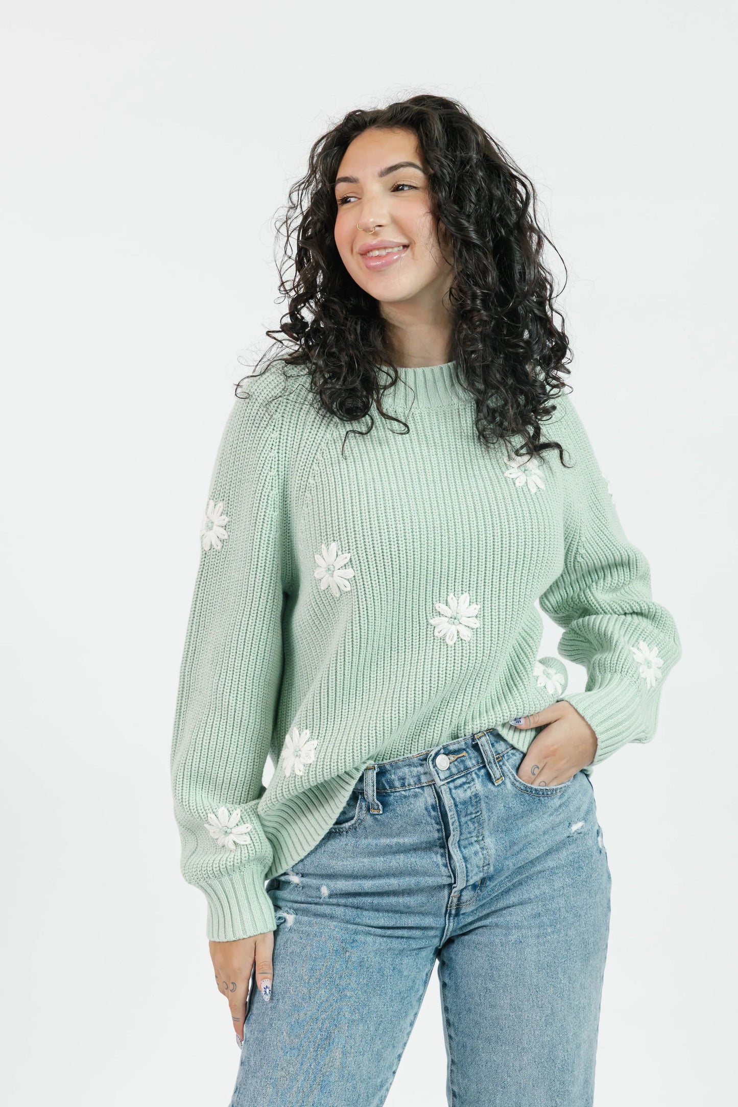 Smash + Tess - Daisy Sweater (Mint/Ivory)
